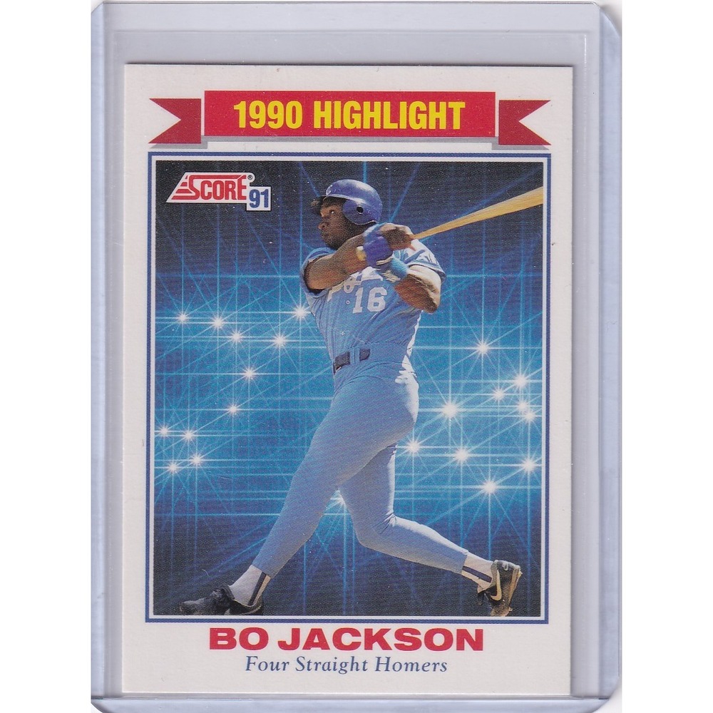 1991 Score Bo Jackson Four Straight Homers 1990 Highlight #420 Baseball Card KC